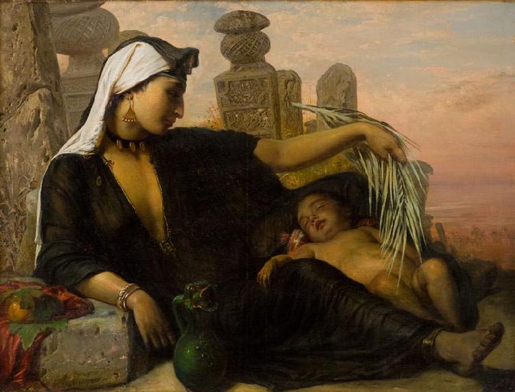 Elisabeth Jerichau Baumann Egyptian Fellah woman with her child.